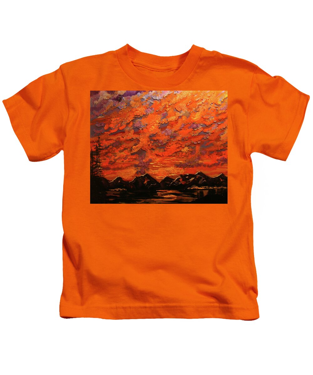 Sunset Kids T-Shirt featuring the painting Dillon Sunset by Marilyn Quigley