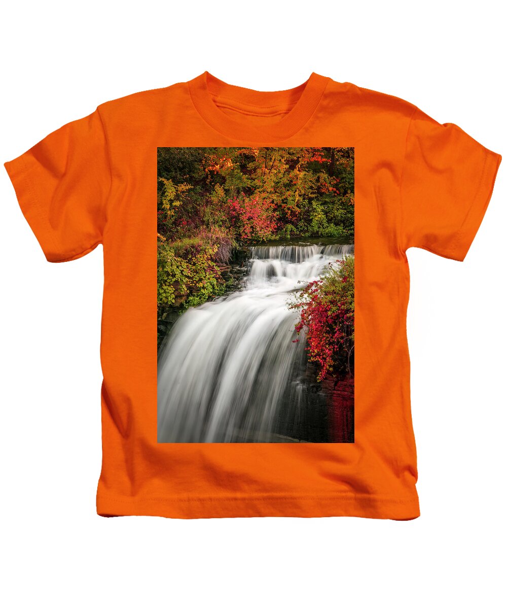 Waterfall Kids T-Shirt featuring the photograph Fall at Minnehaha Falls by Patti Deters