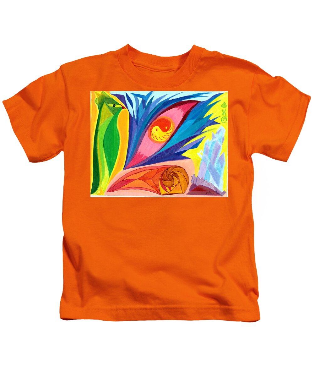 Reiki Kids T-Shirt featuring the painting Frozen Eye by B Aswin Roshan