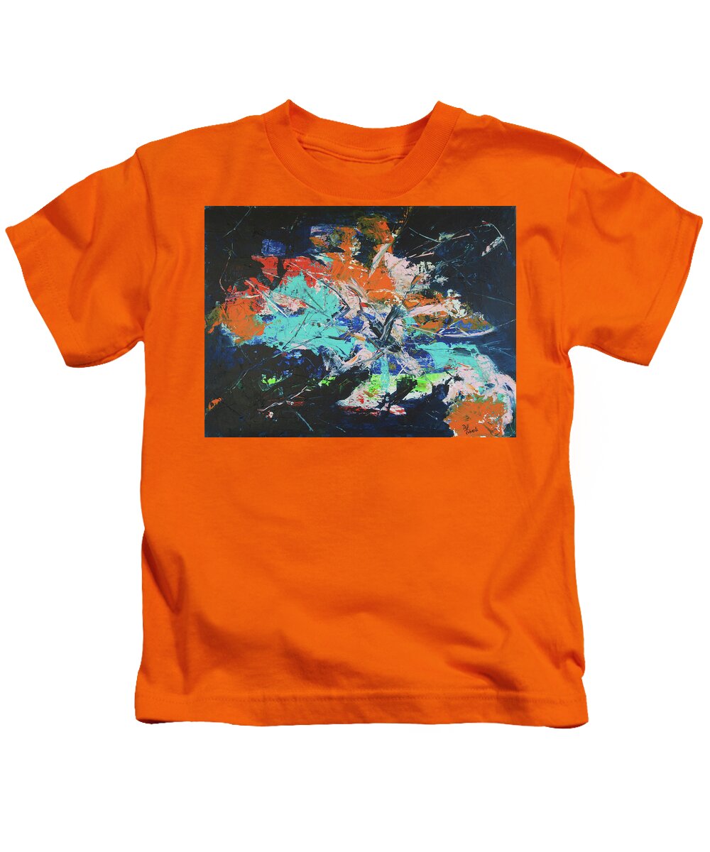 Abstract Kids T-Shirt featuring the painting Get Rhythm by Dick Richards