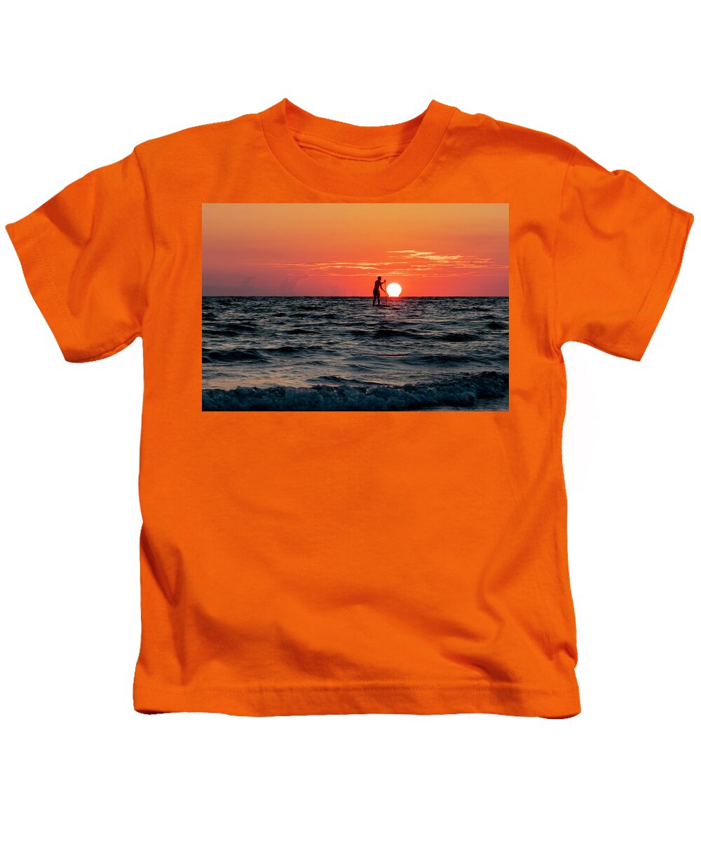 St Pete Beach Kids T-Shirt featuring the photograph Melting Sun by Todd Tucker