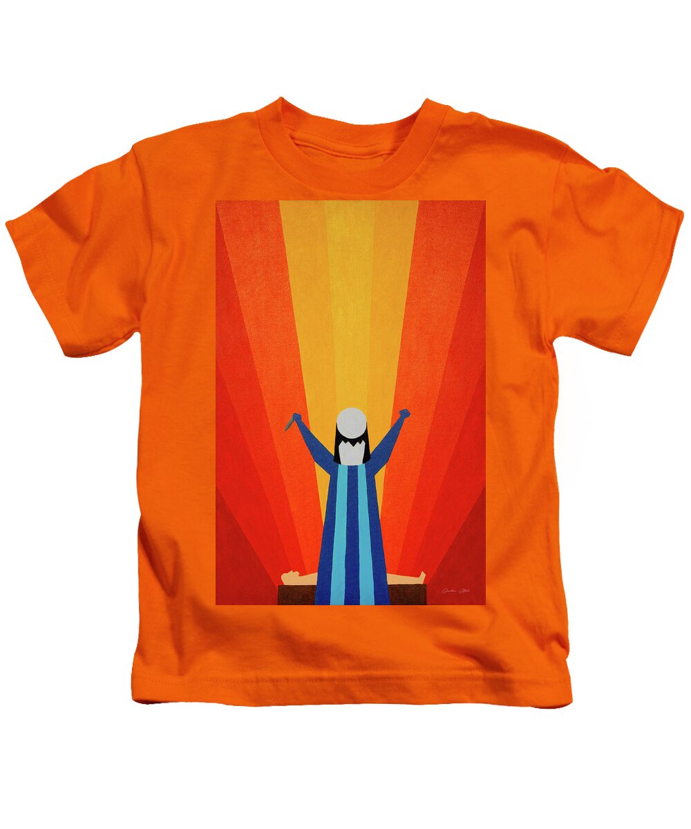 Abstract Kids T-Shirt featuring the painting Moriah by Jonathan A