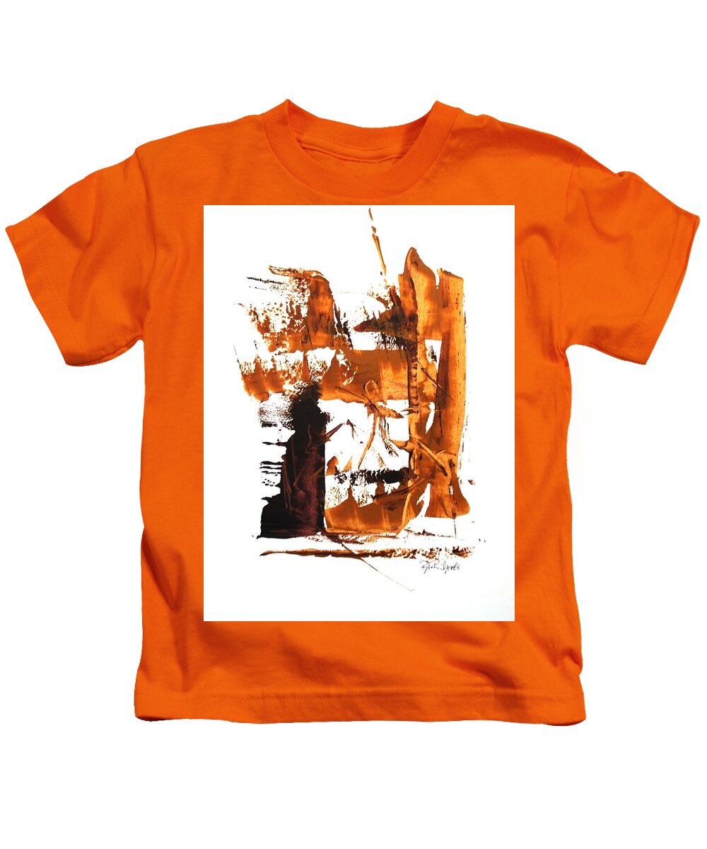 Mushin Kids T-Shirt featuring the painting Mushin - No MInd - #4 by Dick Richards
