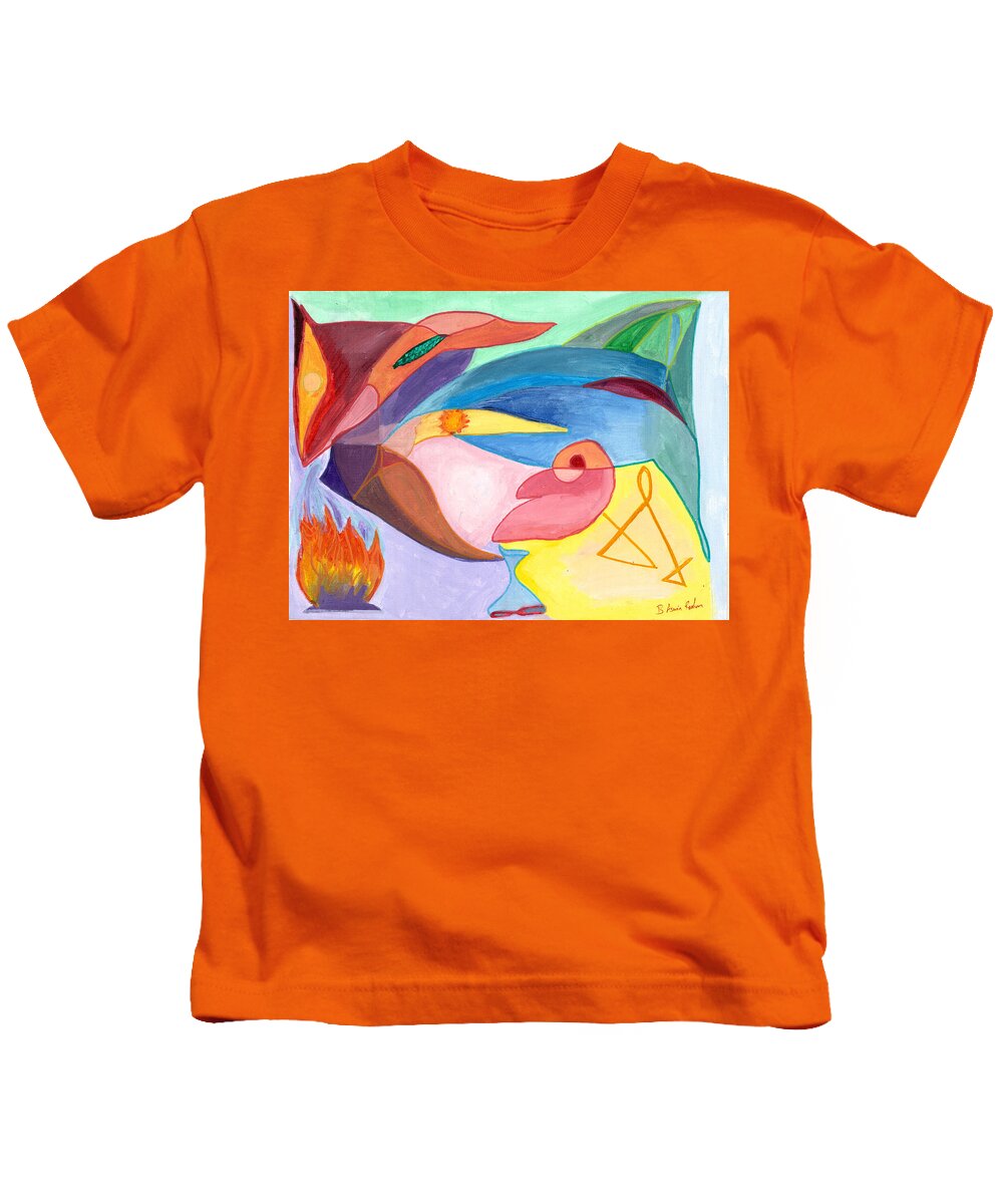 Mythical Creatures Kids T-Shirt featuring the painting Mythical Creatures by B Aswin Roshan