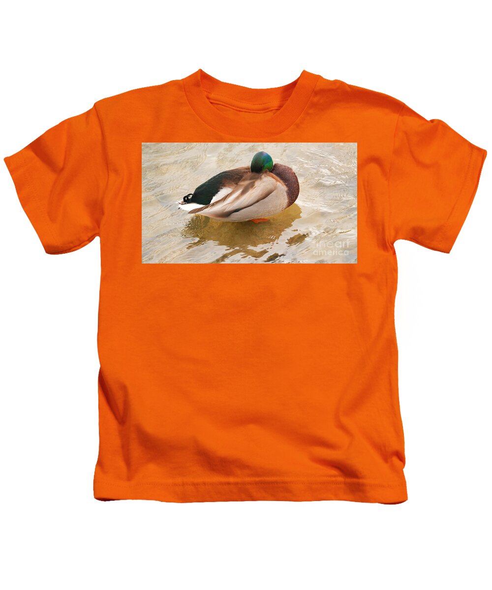 Duck Kids T-Shirt featuring the photograph One EYE Always Wary by fototaker Tony
