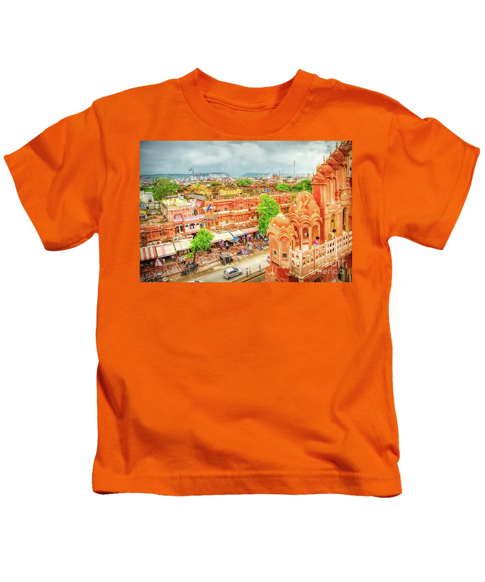 Jaipur Kids T-Shirt featuring the photograph Panorama From the Palace Of Winds in Jaipur Rajasthan India by Stefano Senise