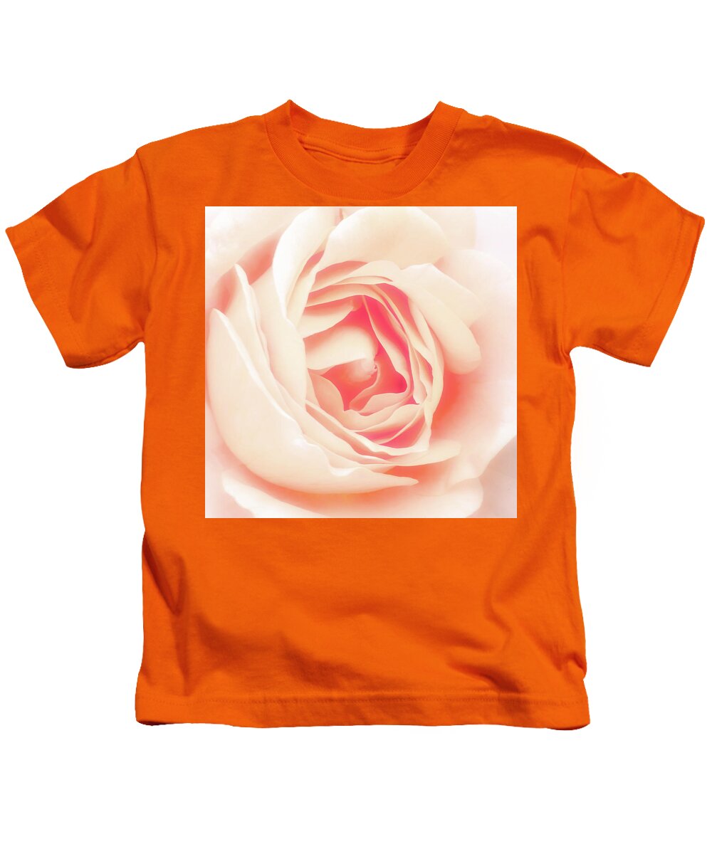 Background Kids T-Shirt featuring the photograph Pastel rose by Jean-Luc Farges