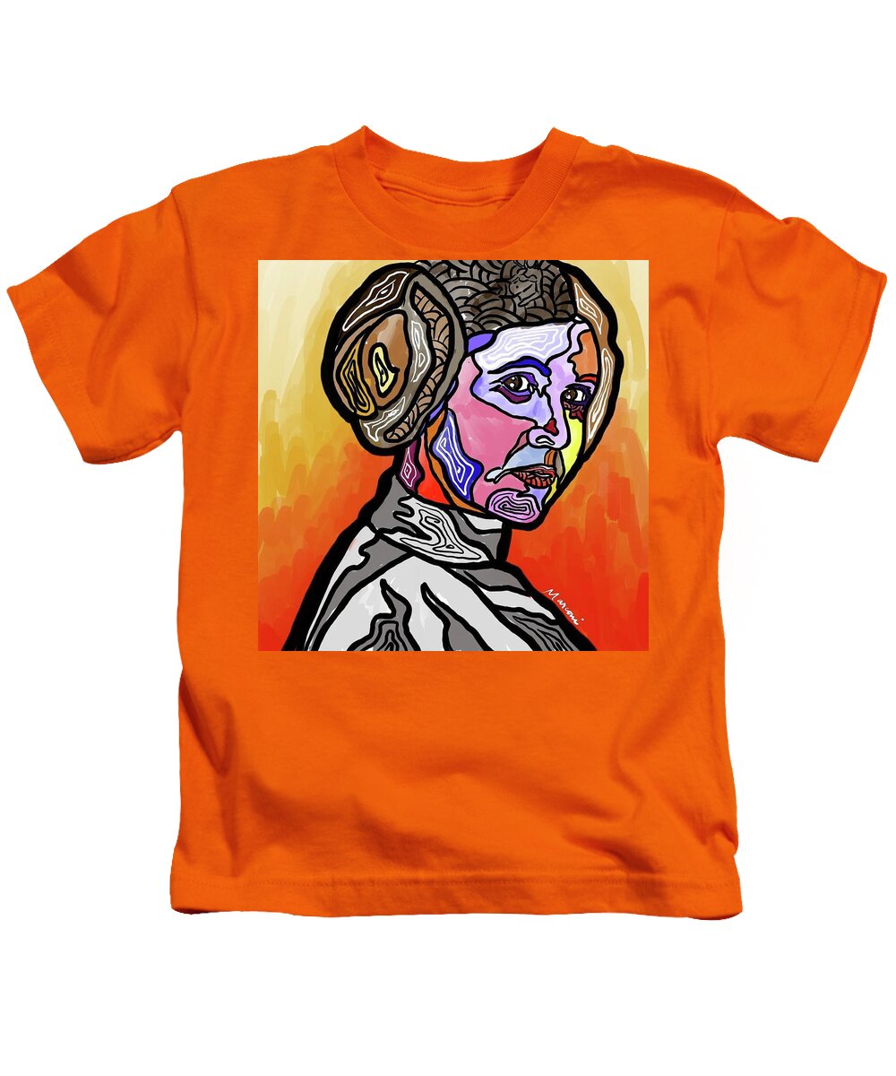 Princesslea Kids T-Shirt featuring the digital art Princess by Marconi Calindas