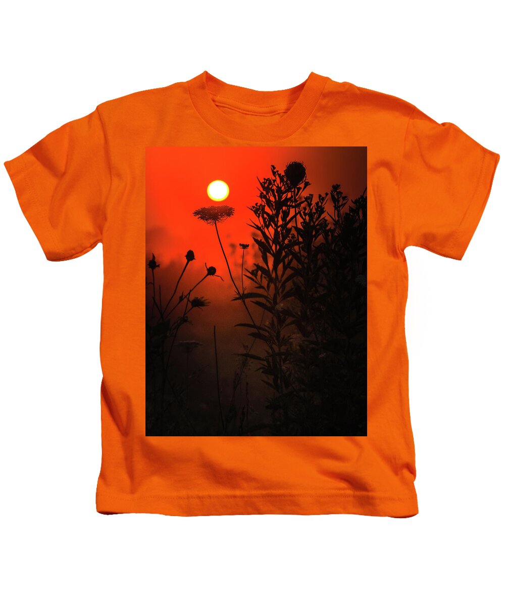 Red Morning Field Kids T-Shirt featuring the photograph Red Morning Field by Dan Sproul