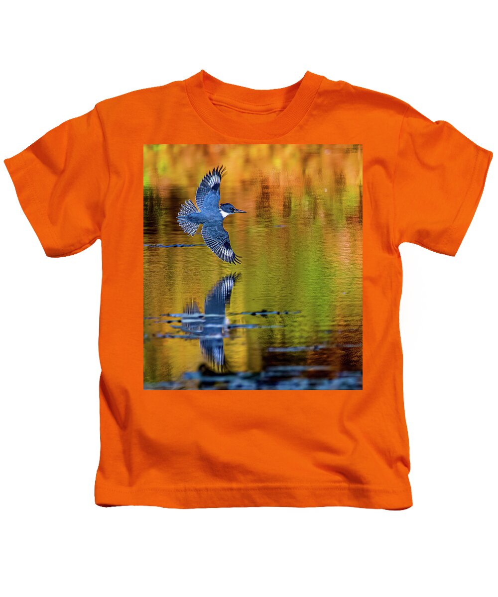 Kingfisher Kids T-Shirt featuring the photograph Reflections of a King by Brian Shoemaker