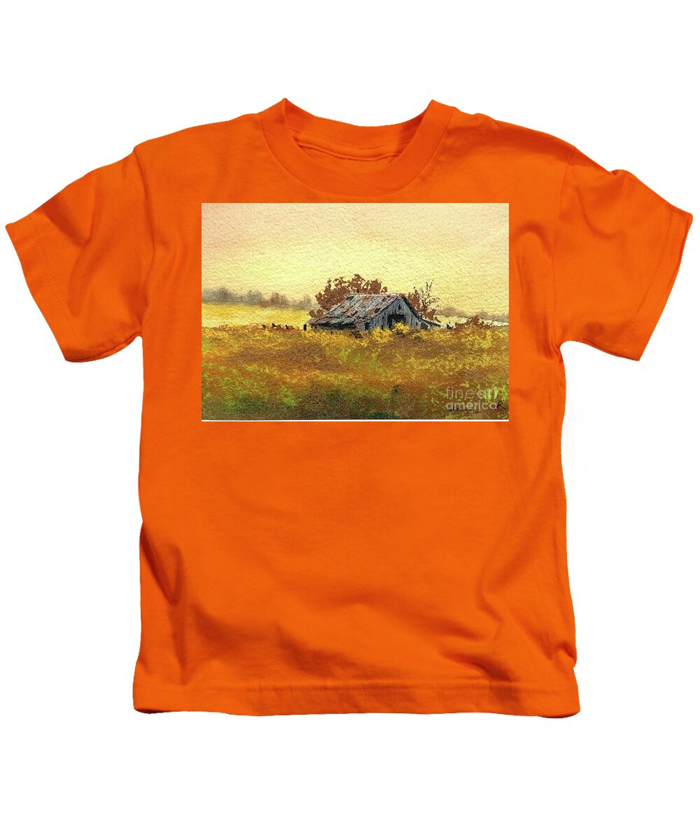 Watercolor Kids T-Shirt featuring the painting Sad by William Renzulli