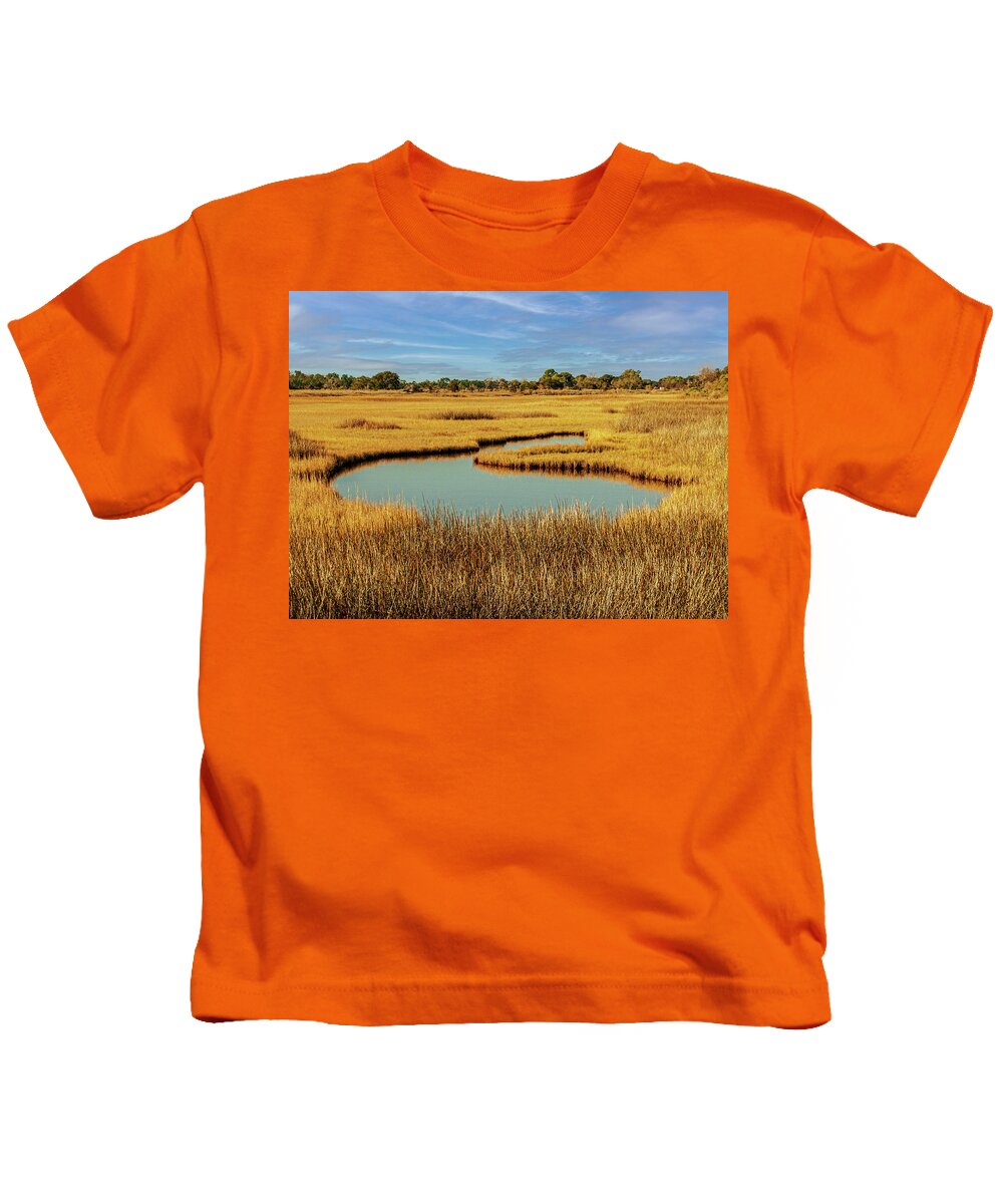 Camera Kids T-Shirt featuring the photograph Salt Marsh Photograph by Louis Dallara