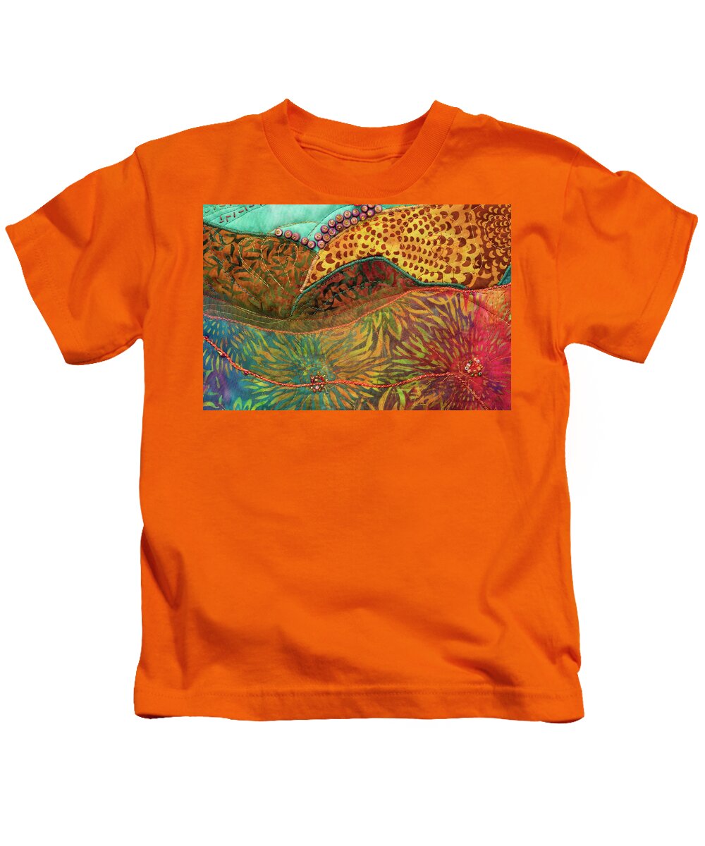 Shrine To Land And Sky Kids T-Shirt featuring the mixed media Shrine to Land and Sky C by Vivian Aumond