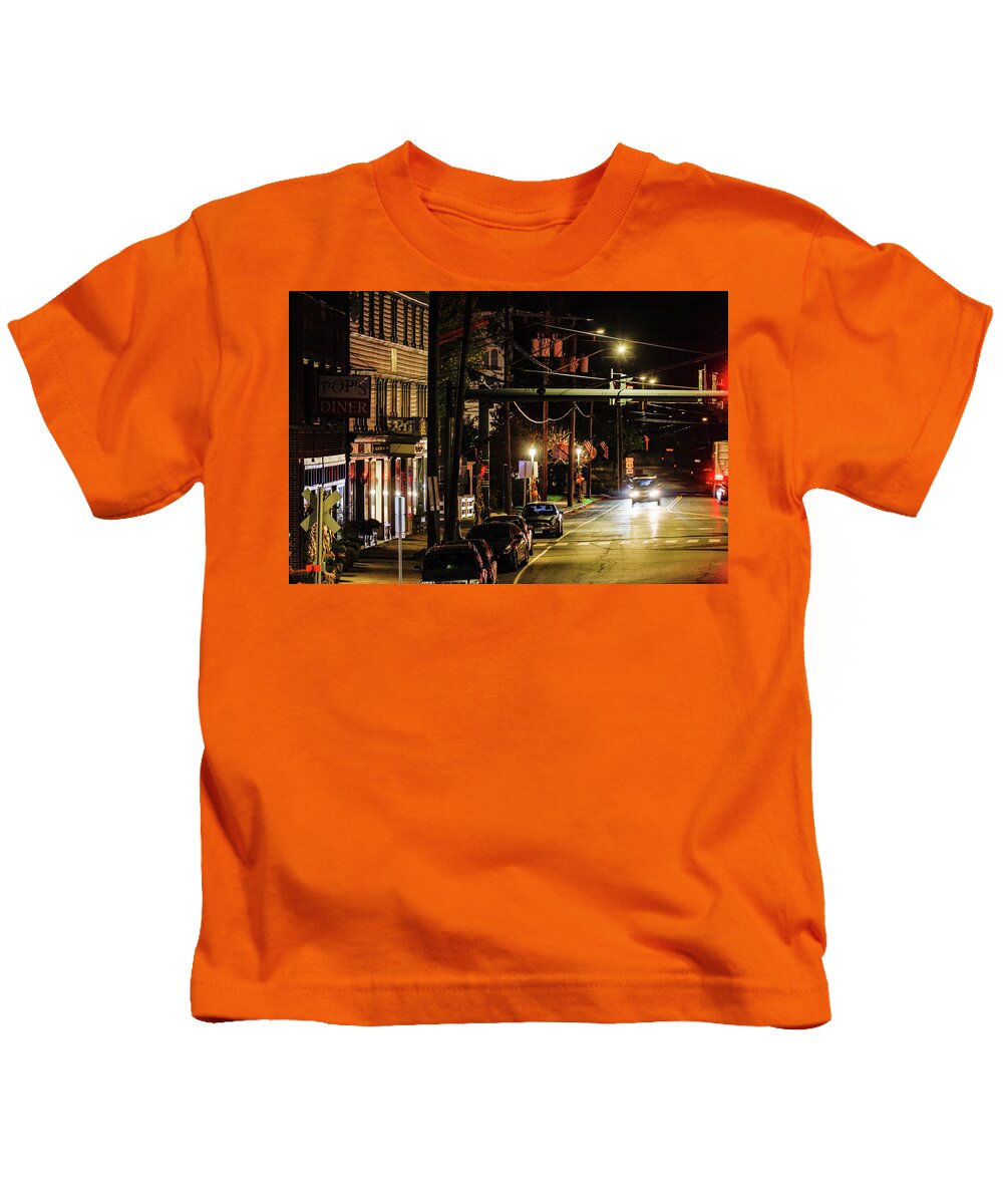 Main Street Kids T-Shirt featuring the photograph Small Town America by Alexander Farnsworth