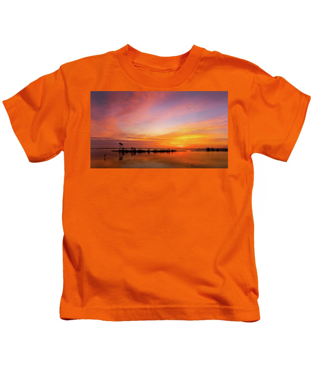 St. Johns River Kids T-Shirt featuring the photograph St. Johns River Sunrise by Randall Allen
