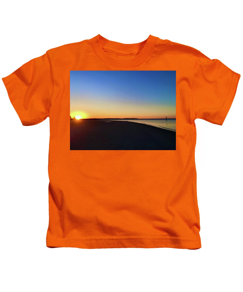 Sunset Kids T-Shirt featuring the photograph Sunset on Hilton Head's Pine Island by Dennis Schmidt
