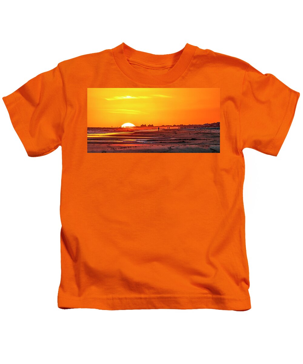 Sunset Kids T-Shirt featuring the photograph Sunset on Indian Beach by Allen Carroll