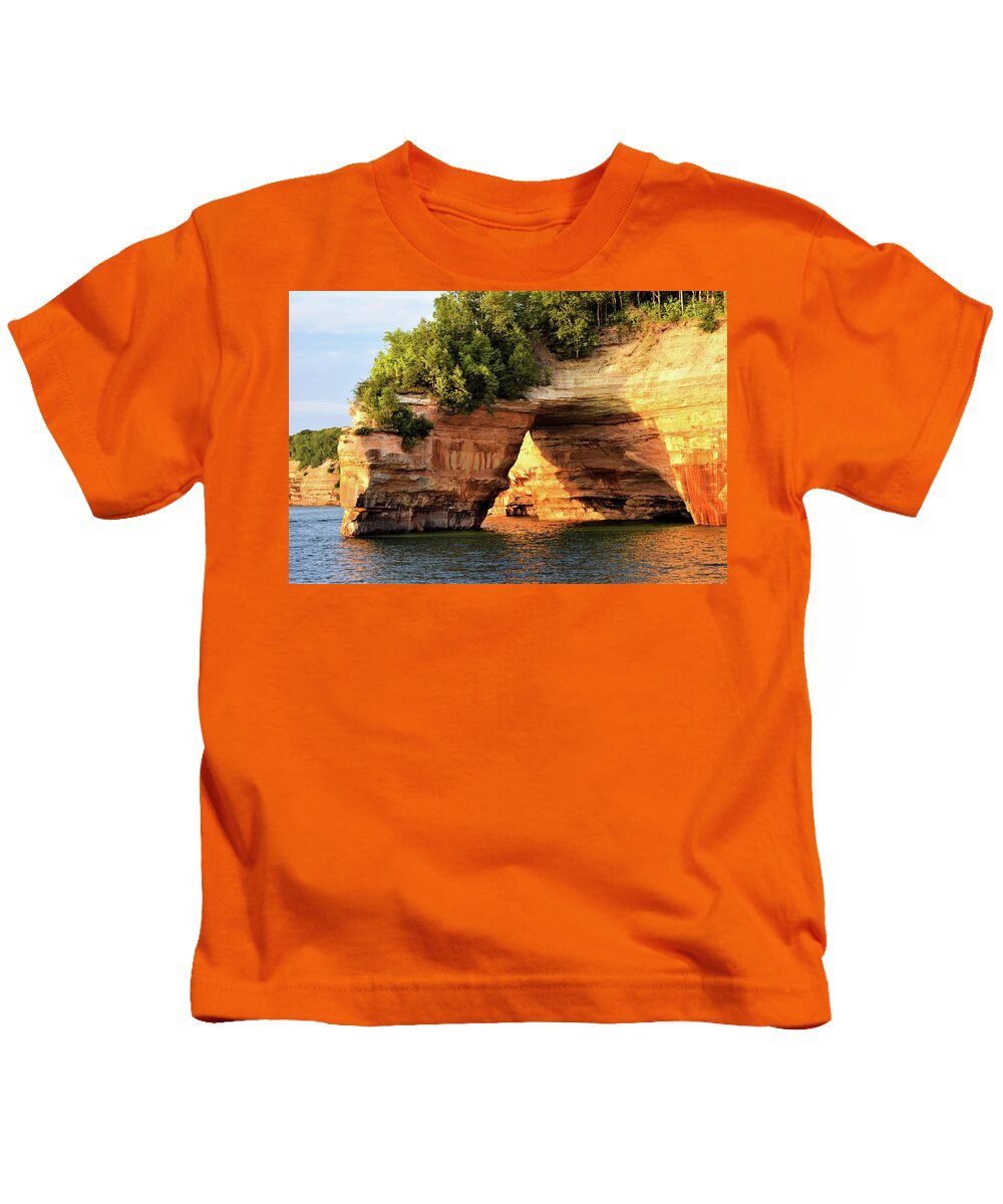 Lake Superior Michigan Painted Rocks Outdoor Beauty Kids T-Shirt featuring the photograph Superior by Terry M Olson