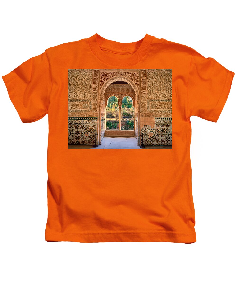 Alhambra Kids T-Shirt featuring the photograph The Alhambra Torre de la Cautiva by Guido Montanes Castillo