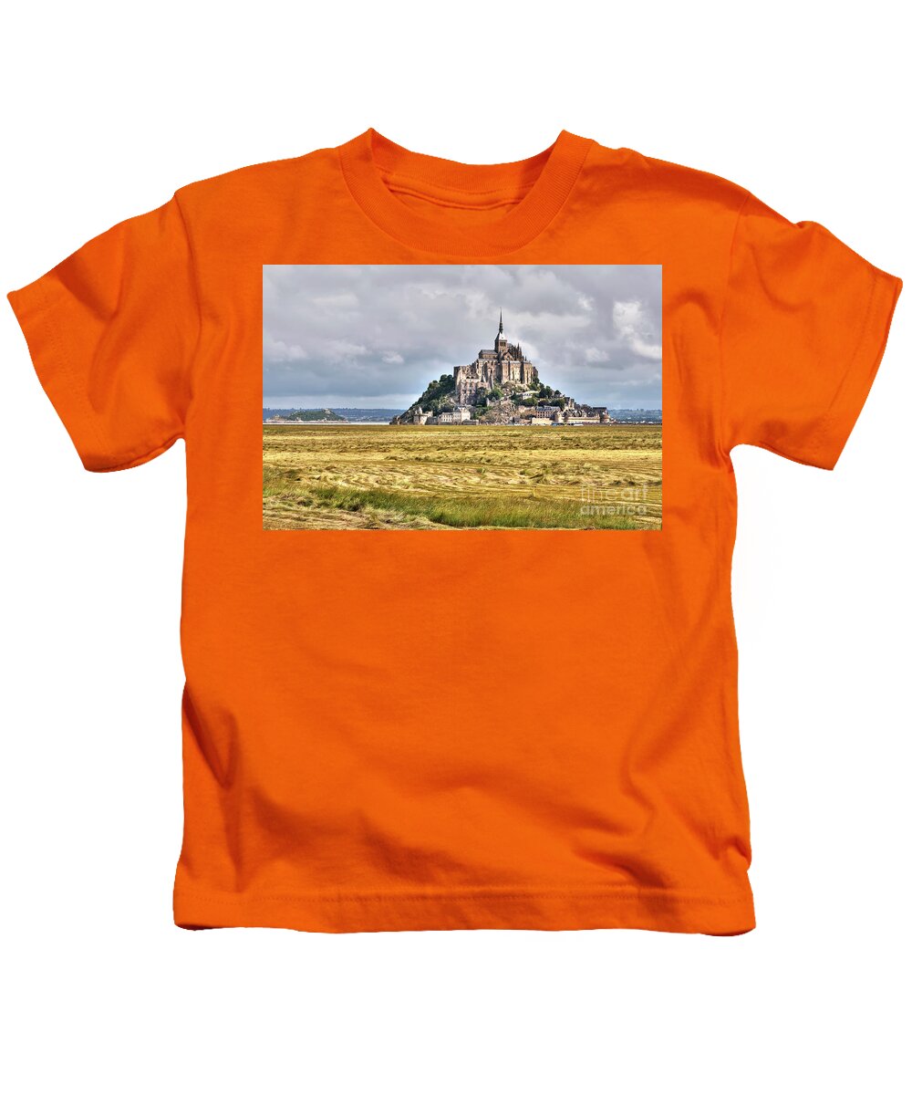 Mont St Michel Kids T-Shirt featuring the photograph The Country Side of Mont Saint Michel - France by Paolo Signorini