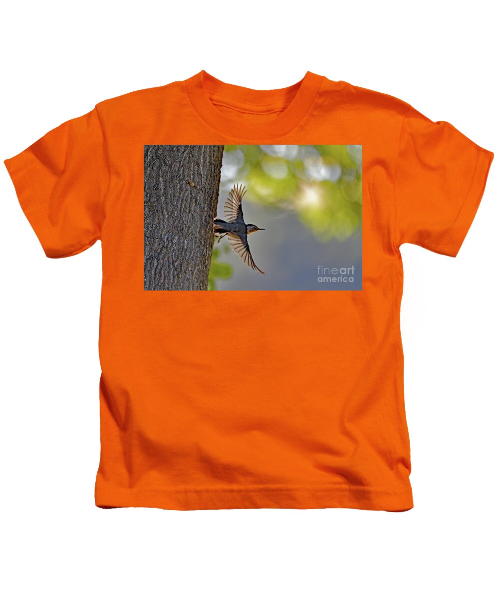 White-breasted Nuthatch Kids T-Shirt featuring the photograph White-breasted Nuthatch by Amazing Action Photo Video