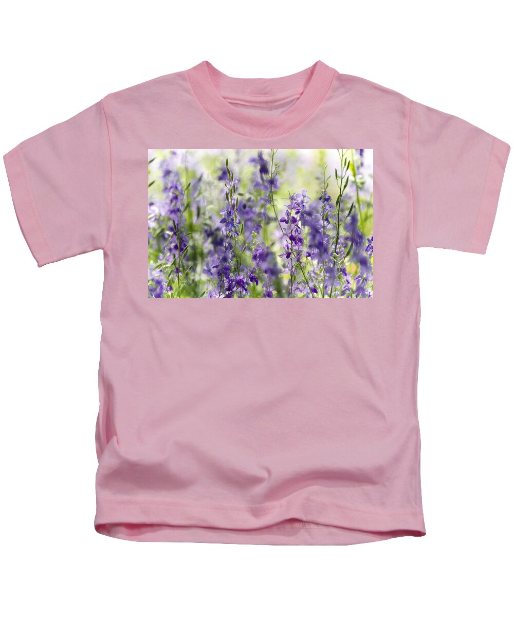 Purple Wildflowers Kids T-Shirt featuring the photograph Fields of Lavender by Saija Lehtonen