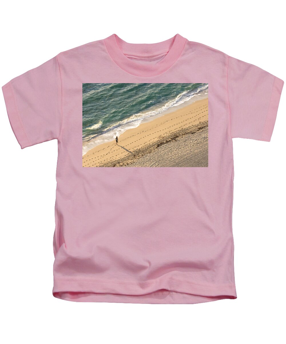 Beach Kids T-Shirt featuring the photograph Alone #1 by Ed Gleichman