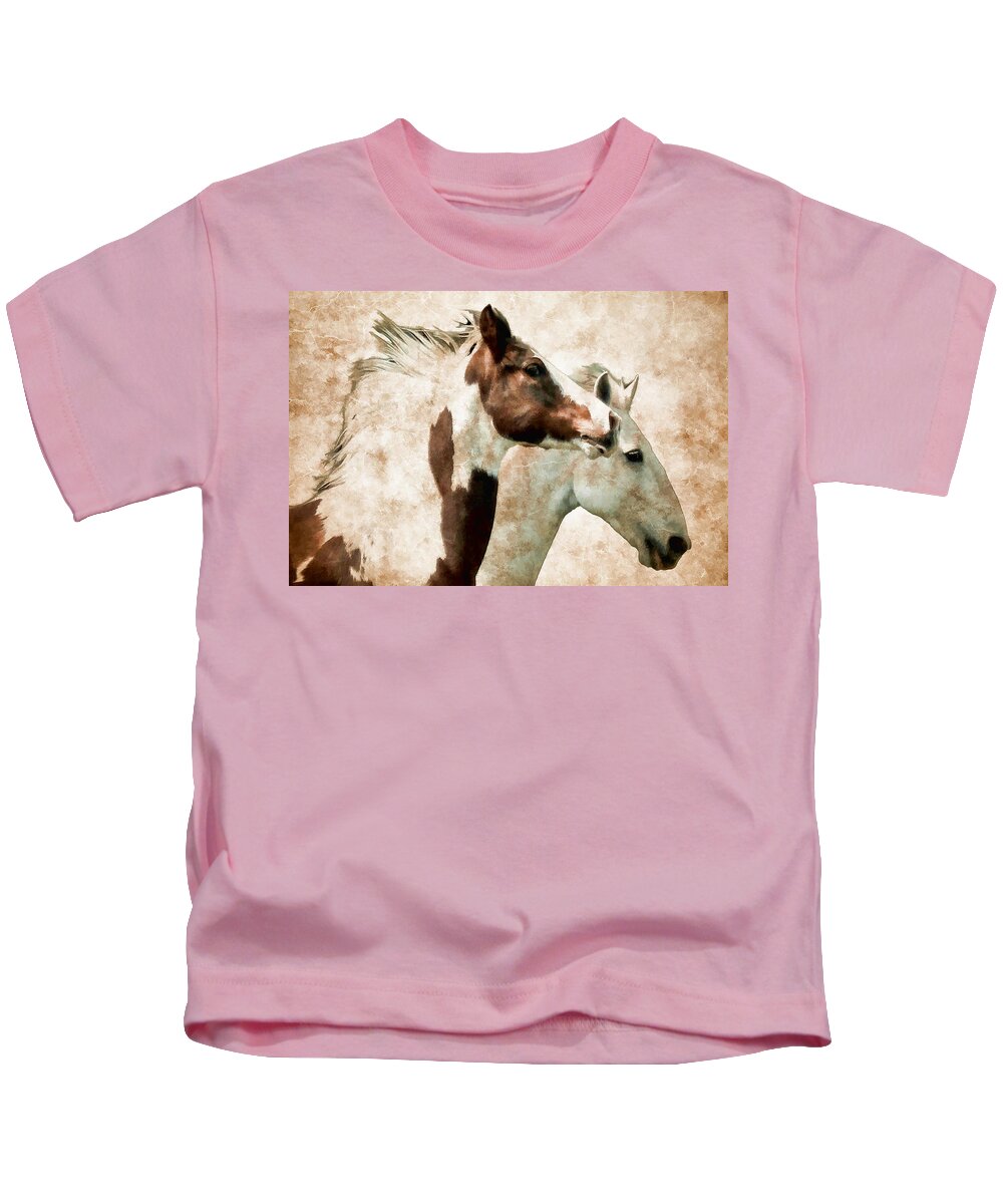 Horses Kids T-Shirt featuring the photograph Wind In My Hair II by Athena Mckinzie