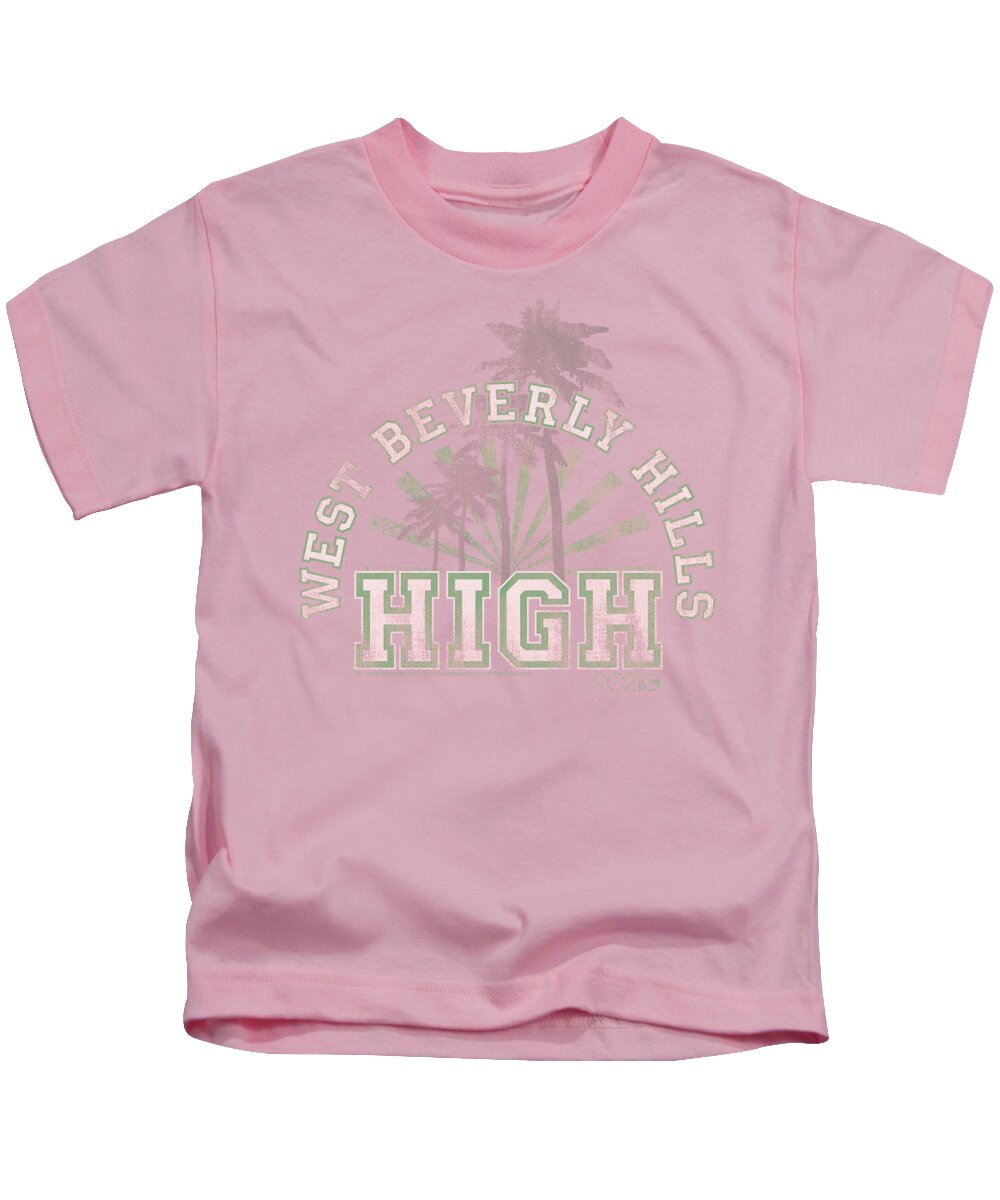  Kids T-Shirt featuring the digital art 90210 - West Beverly Hills High by Brand A
