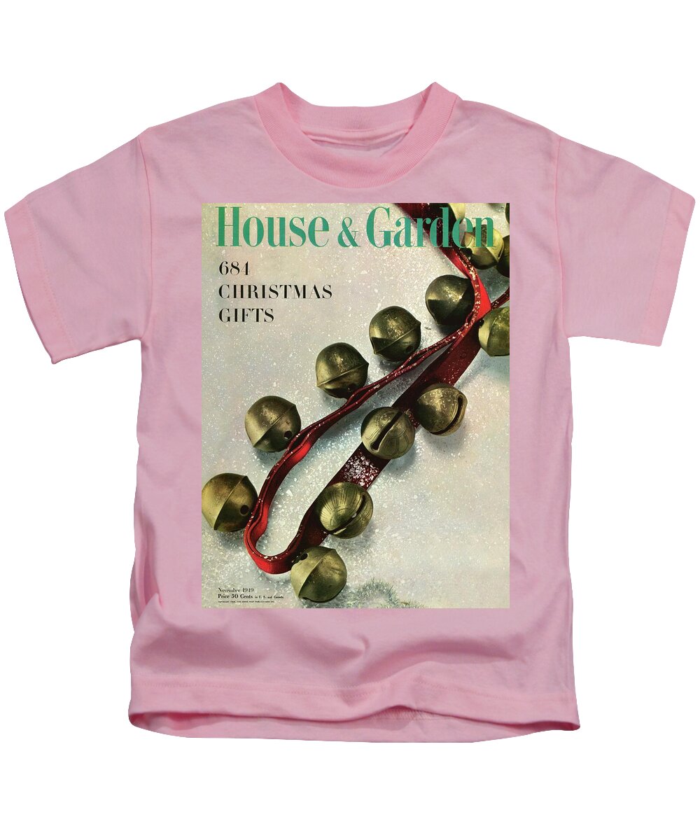 Illustration Kids T-Shirt featuring the photograph A House And Garden Cover Of Sleigh Bells by Herbert Matter