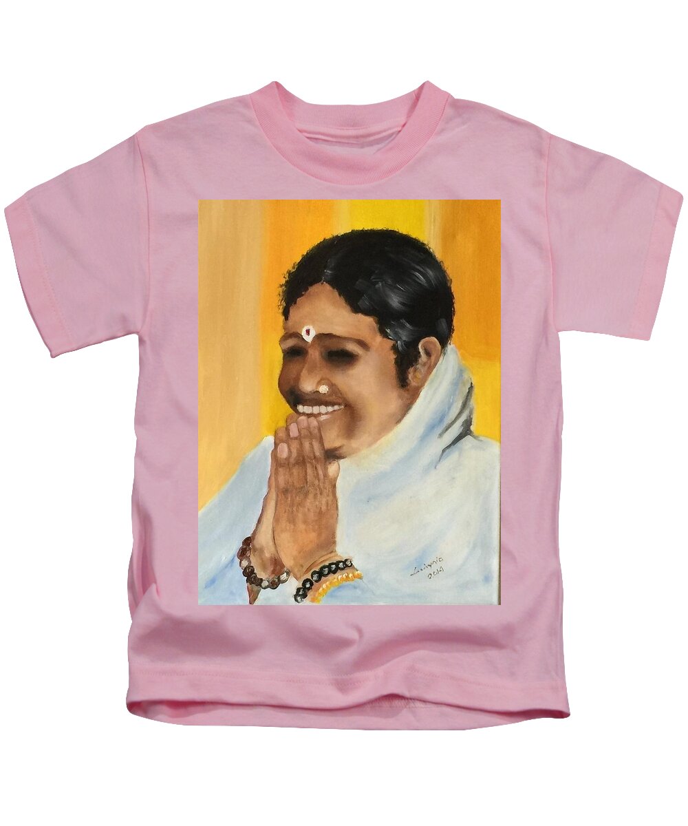 Art Kids T-Shirt featuring the painting Amma by Ryszard Ludynia