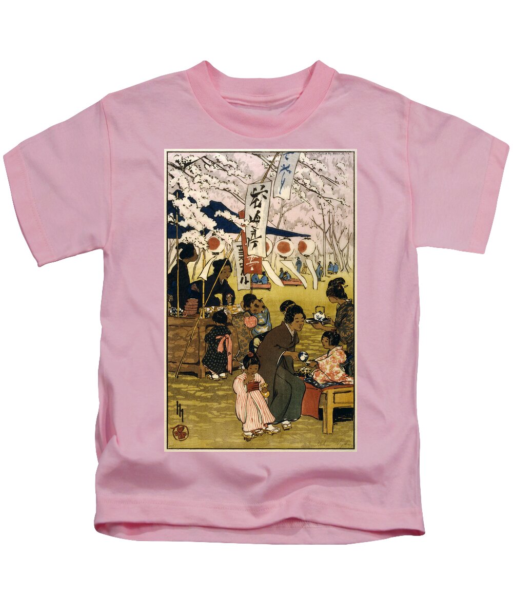 Japan Kids T-Shirt featuring the digital art Blossom Time in Tokyo by Georgia Clare