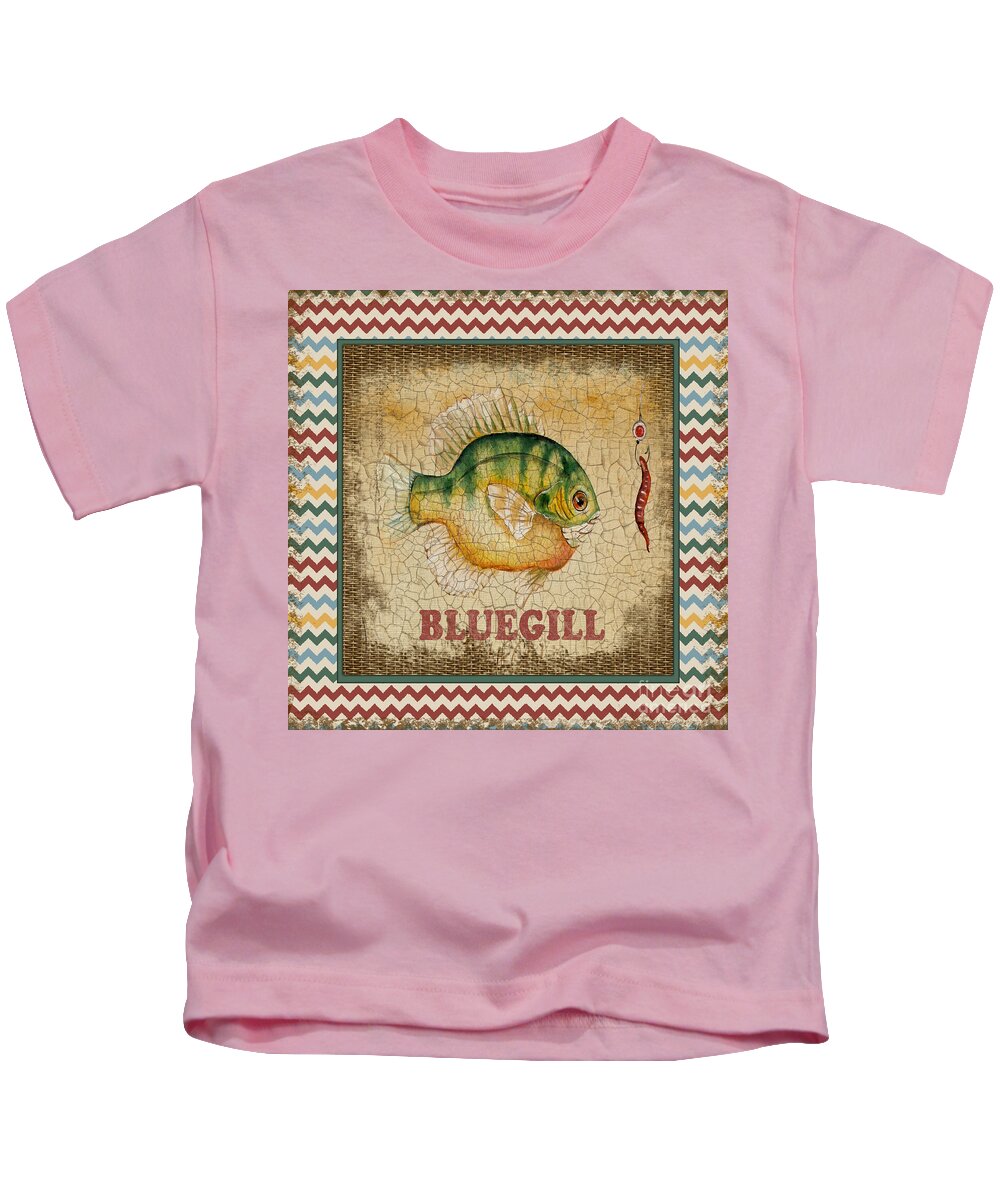 Acrylic Painting Kids T-Shirt featuring the painting Bluegill-Chevron by Jean Plout