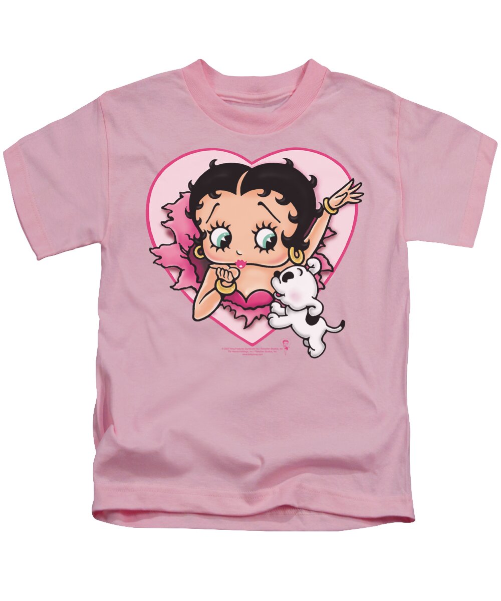 Betty Boop Kids T-Shirt featuring the digital art Boop - I Love Betty by Brand A