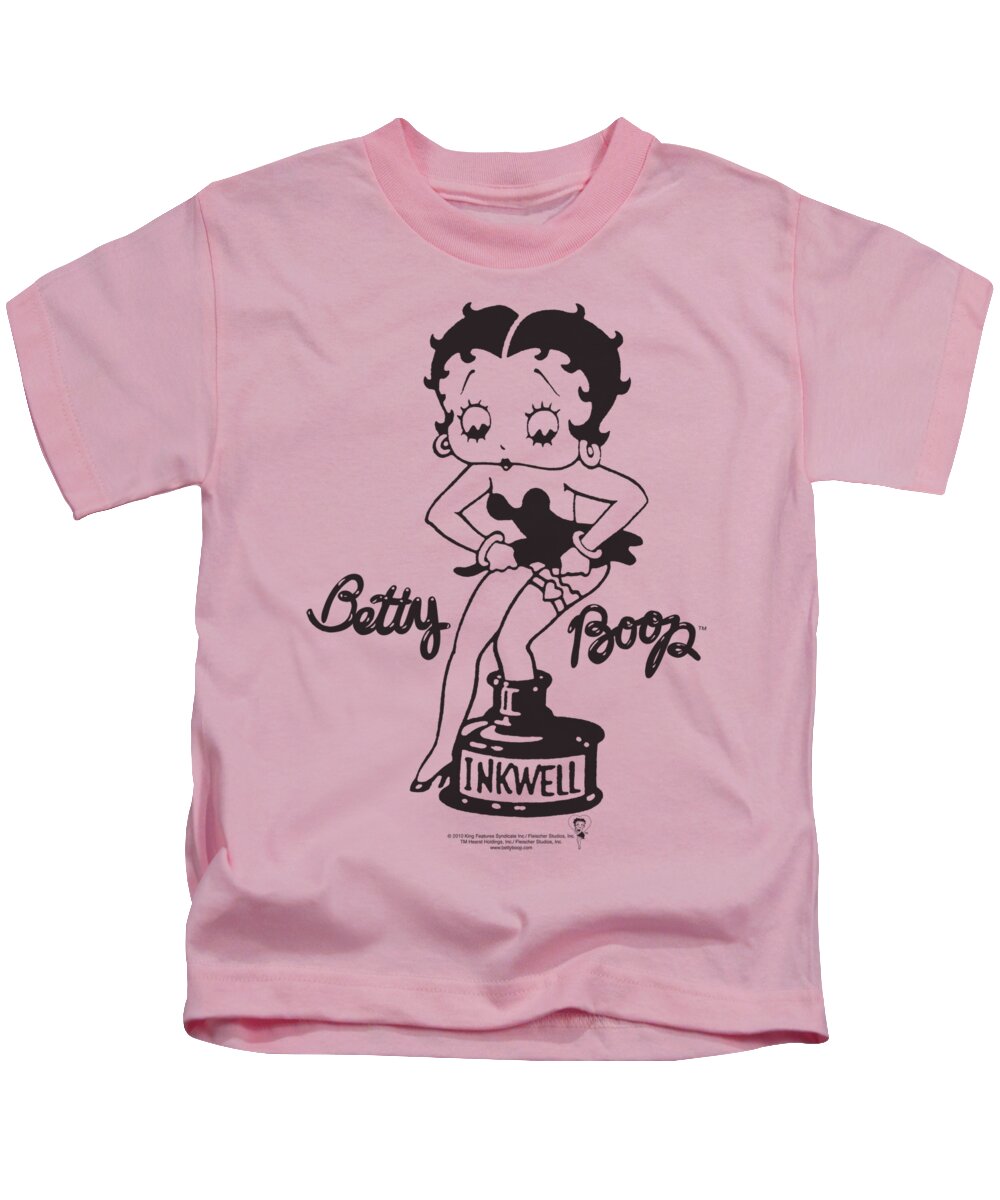 Betty Boop Kids T-Shirt featuring the digital art Boop - Inkwell by Brand A