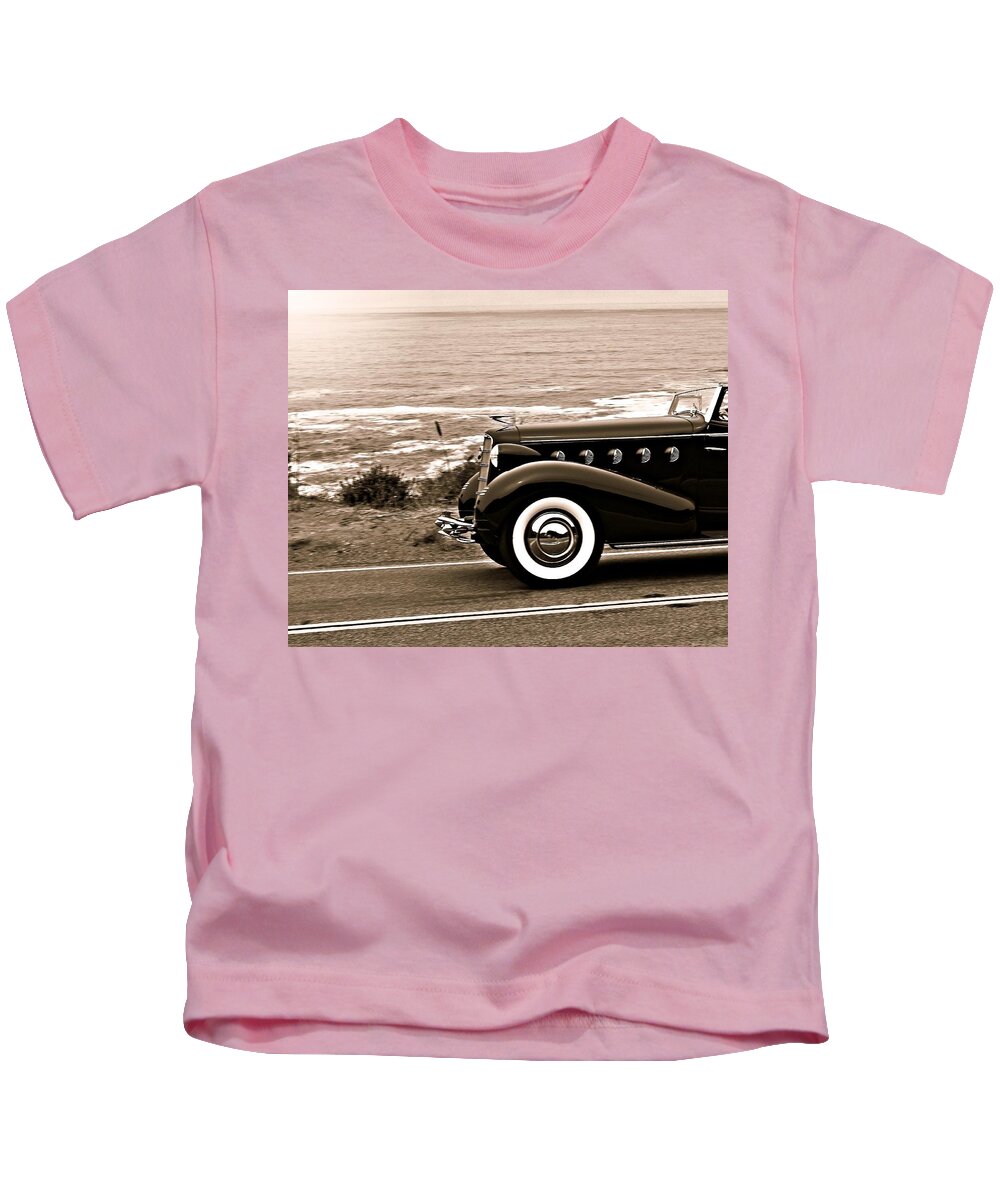 1934 Kids T-Shirt featuring the photograph LaSalle on the Coast by Steve Natale