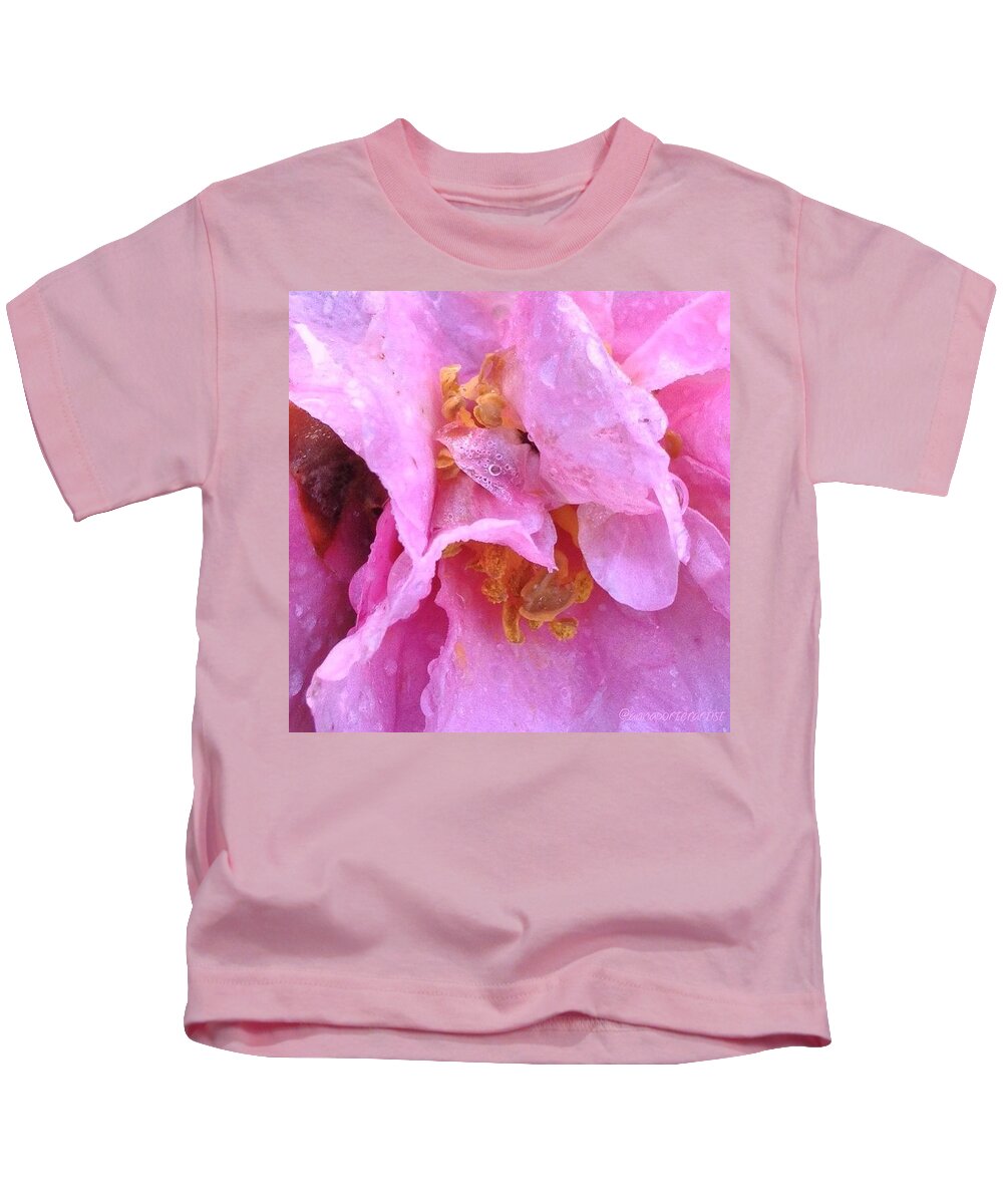Camellia Parts Kids T-Shirt featuring the photograph Camellia Parts by Anna Porter