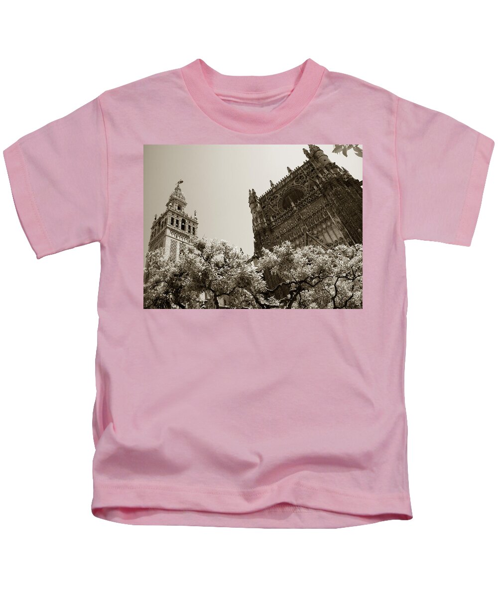 Seville Kids T-Shirt featuring the photograph Cathedral of Seville by Michael Kirk