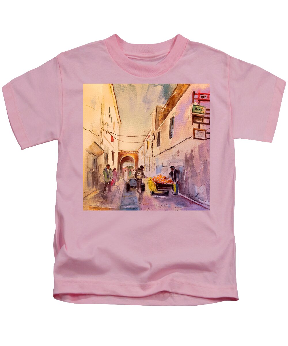 Travel Kids T-Shirt featuring the painting Essaouira Town 05 by Miki De Goodaboom