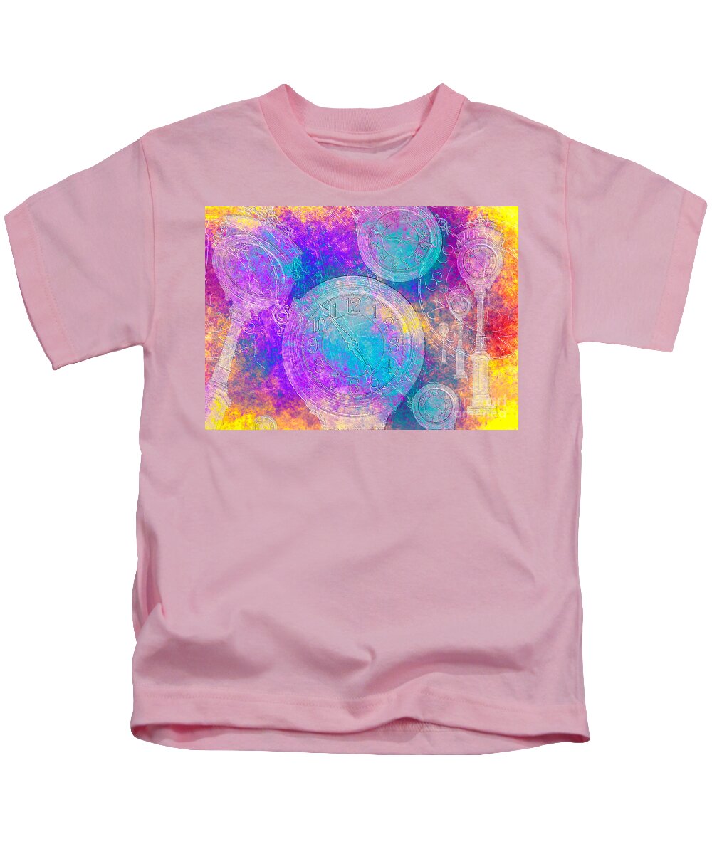 Time Kids T-Shirt featuring the mixed media Eternally by Claudia Ellis