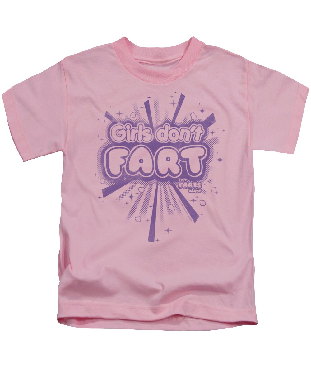 Farts Candy Kids T-Shirt featuring the digital art Farts Candy - Girls Don't Fart by Brand A
