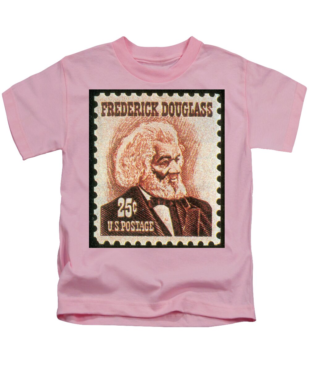 Philately Kids T-Shirt featuring the photograph Frederick Douglass, U.s. Postage Stamp by Science Source