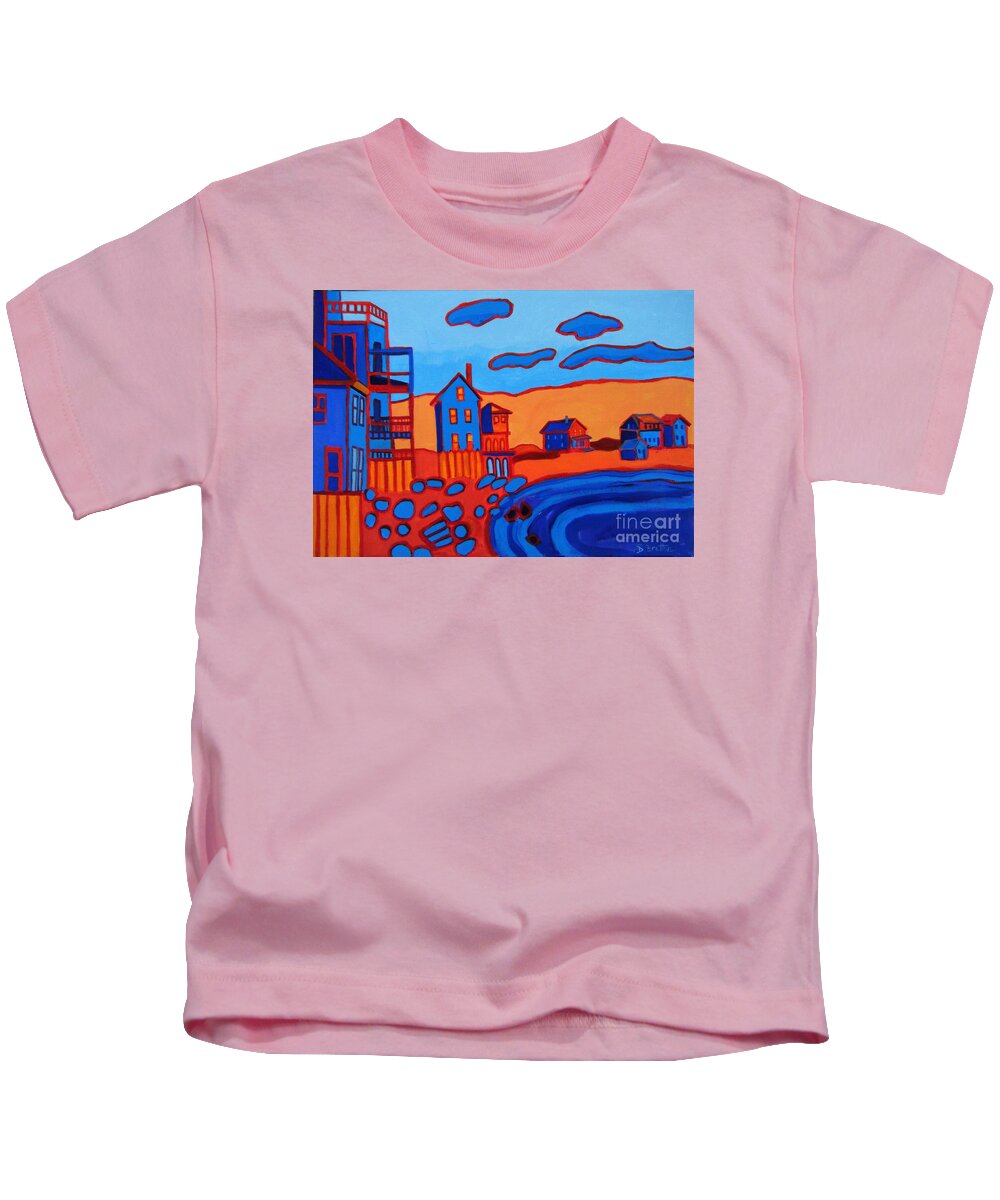Beach Kids T-Shirt featuring the painting Front Beach Rockport MA by Debra Bretton Robinson