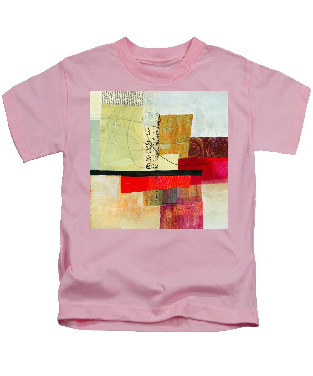 Jane Davies Kids T-Shirt featuring the painting Grid 2 by Jane Davies