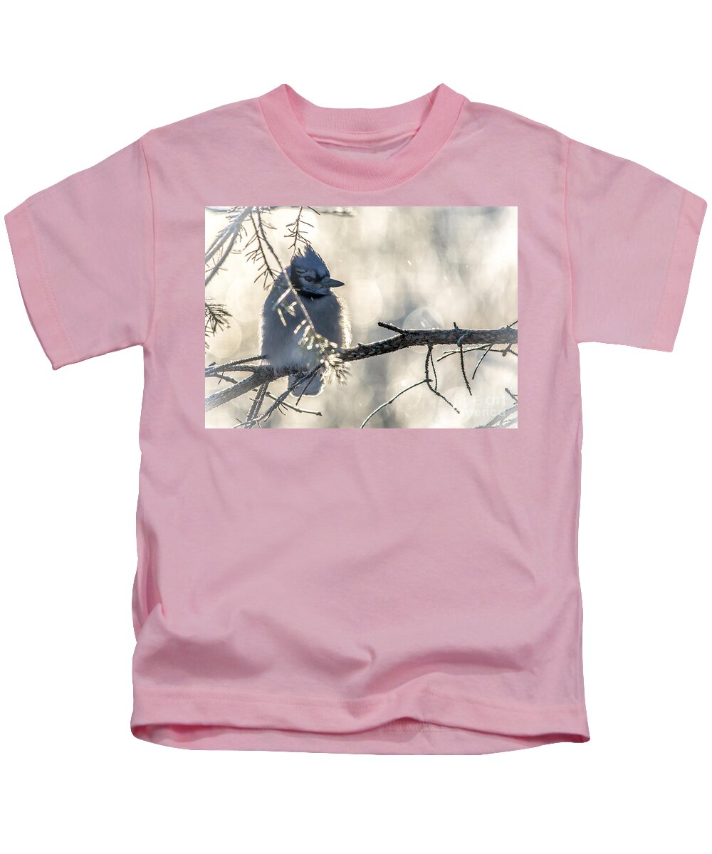 Bokeh Kids T-Shirt featuring the photograph Icy Jay by Cheryl Baxter