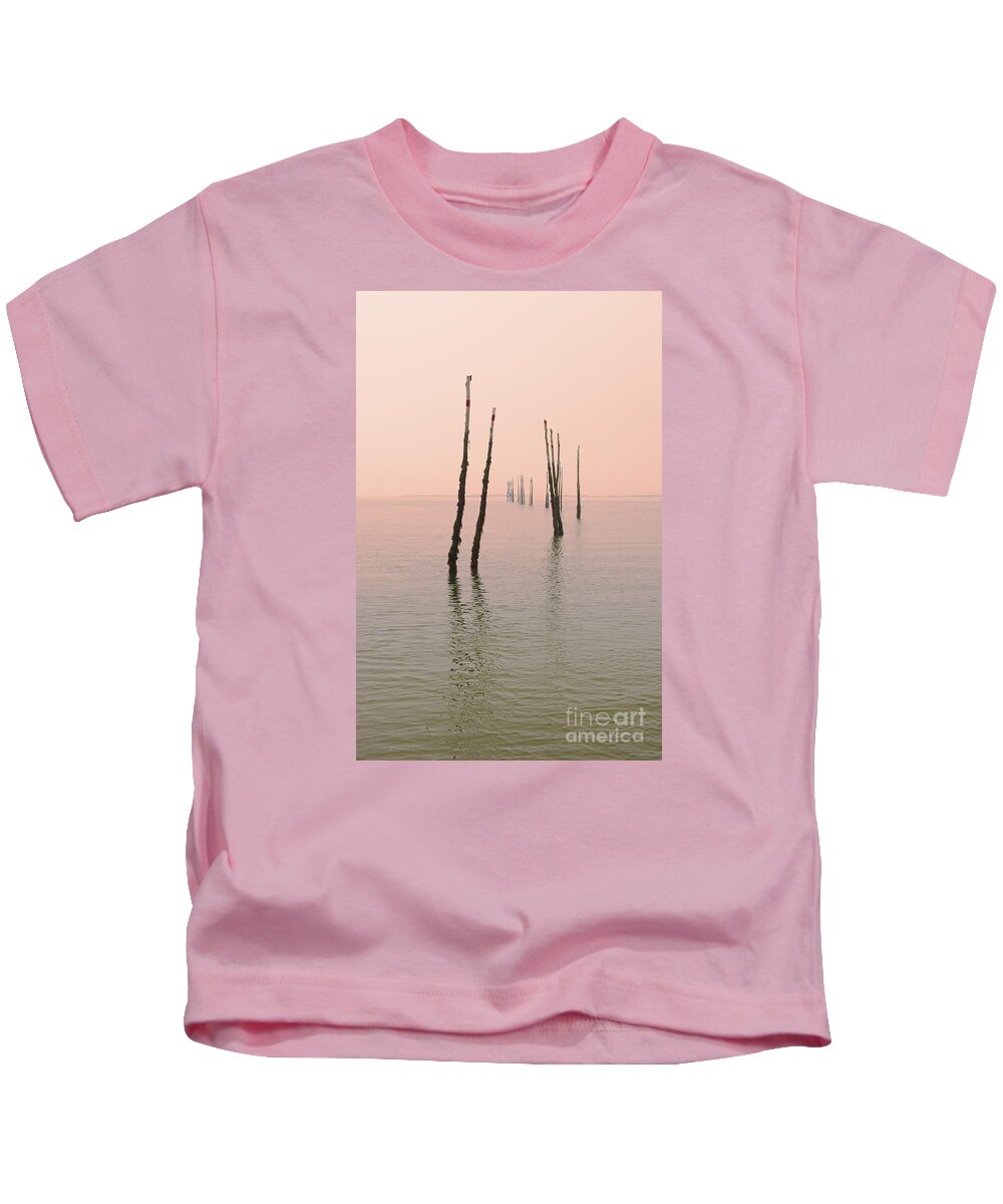 Festblues Kids T-Shirt featuring the photograph Into the Pink Sunset... by Nina Stavlund