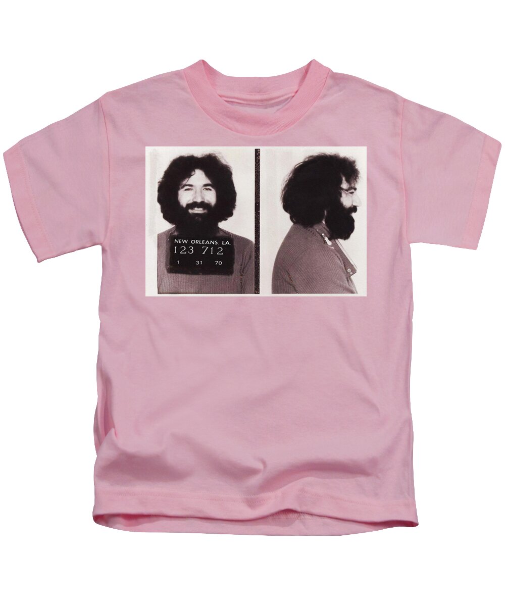 Jerry Kids T-Shirt featuring the photograph Jerry Garcia Mugshot by Digital Reproductions