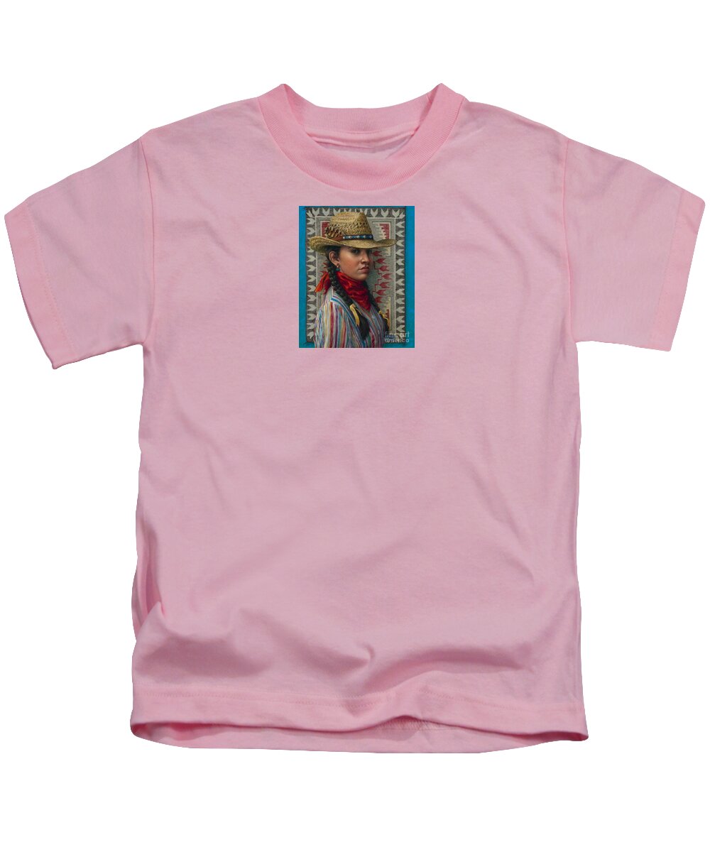 Woman Kids T-Shirt featuring the painting Little Rising Hawk by Jane Bucci