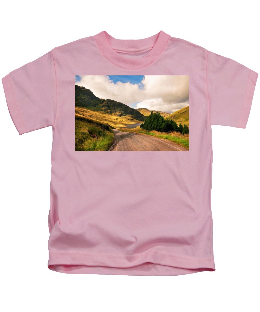 Jenny Rainbow Fine Art Photography Kids T-Shirt featuring the photograph Living Room for the Soul. Rest and Be Thankful. Scotland by Jenny Rainbow