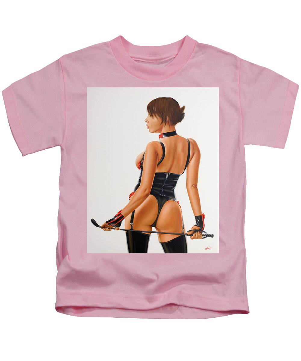 Erotic Kids T-Shirt featuring the painting Mistress III by John Silver